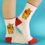 Ohuet puuvillasukat - Finnwear - Onnellinen Nalle Puh